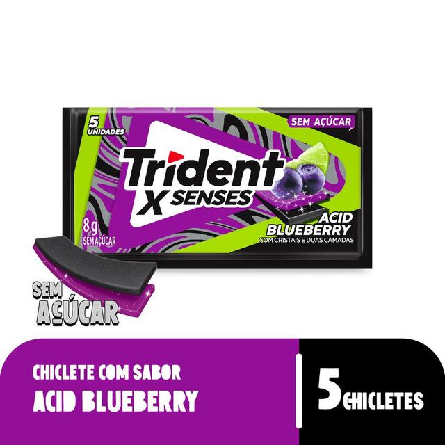 Chiclete Trident XSenses Acid Blueberry 8g